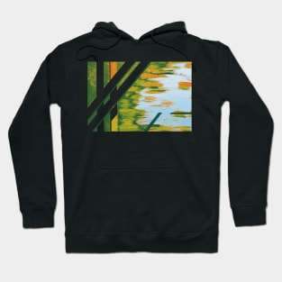 Bamboo grove in Shades of autumn and Pastel Blue Hoodie